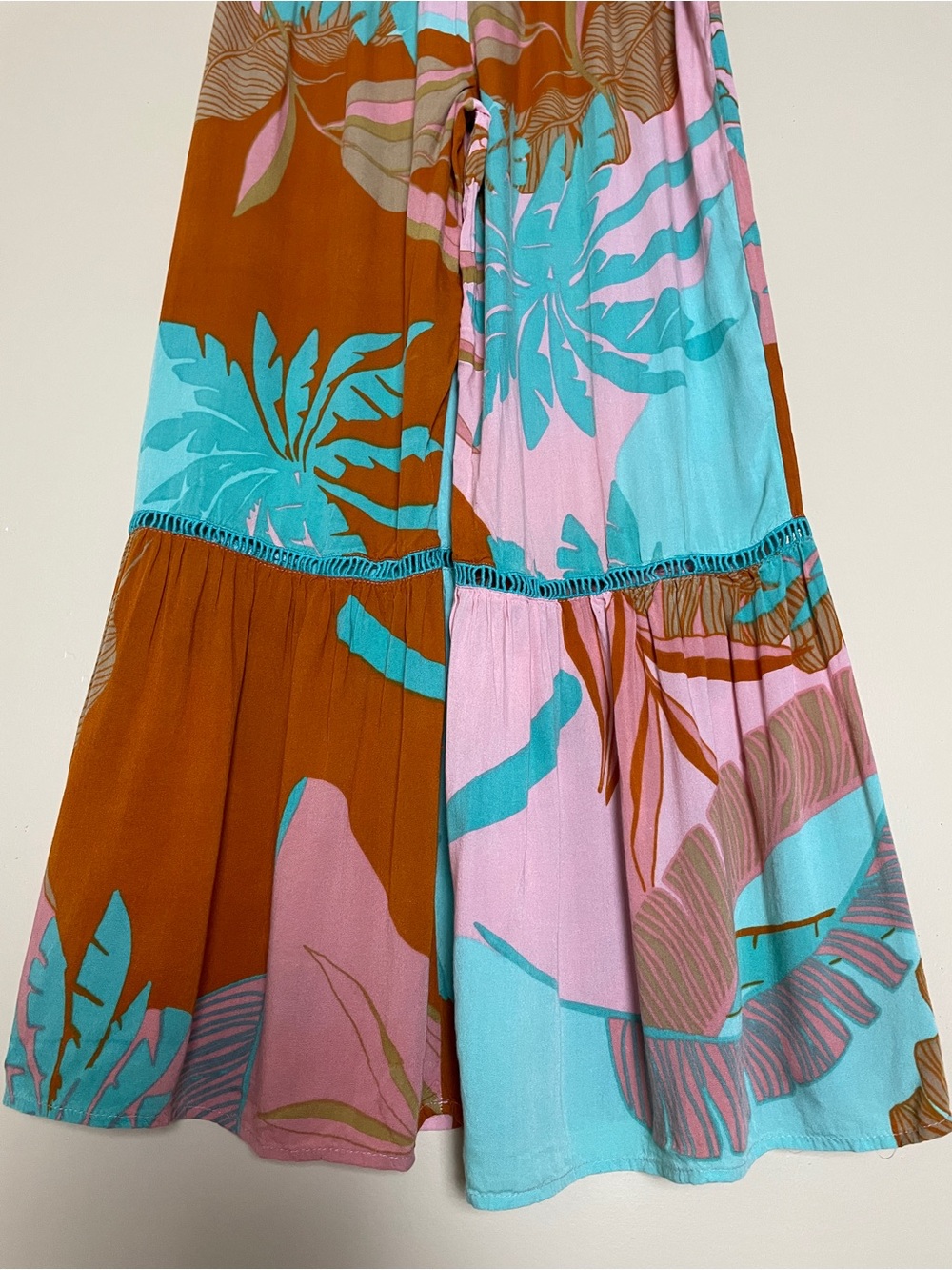 True Destinations Flare Leg Pull on Pants Large Beach Resort Relaxed Drawstring - Picture 7 of 10